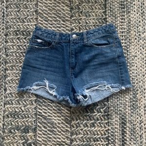 Medium wash jean shorts